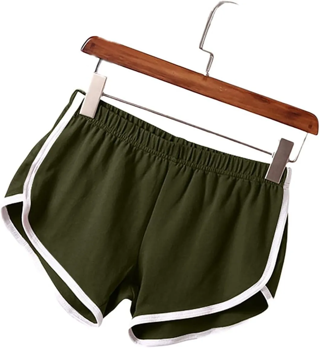 Sports Shorts for Women Pack of 4 Casual Elastic Waist Gym Athletic Shorts Workout Running Yoga Lounge Shorts