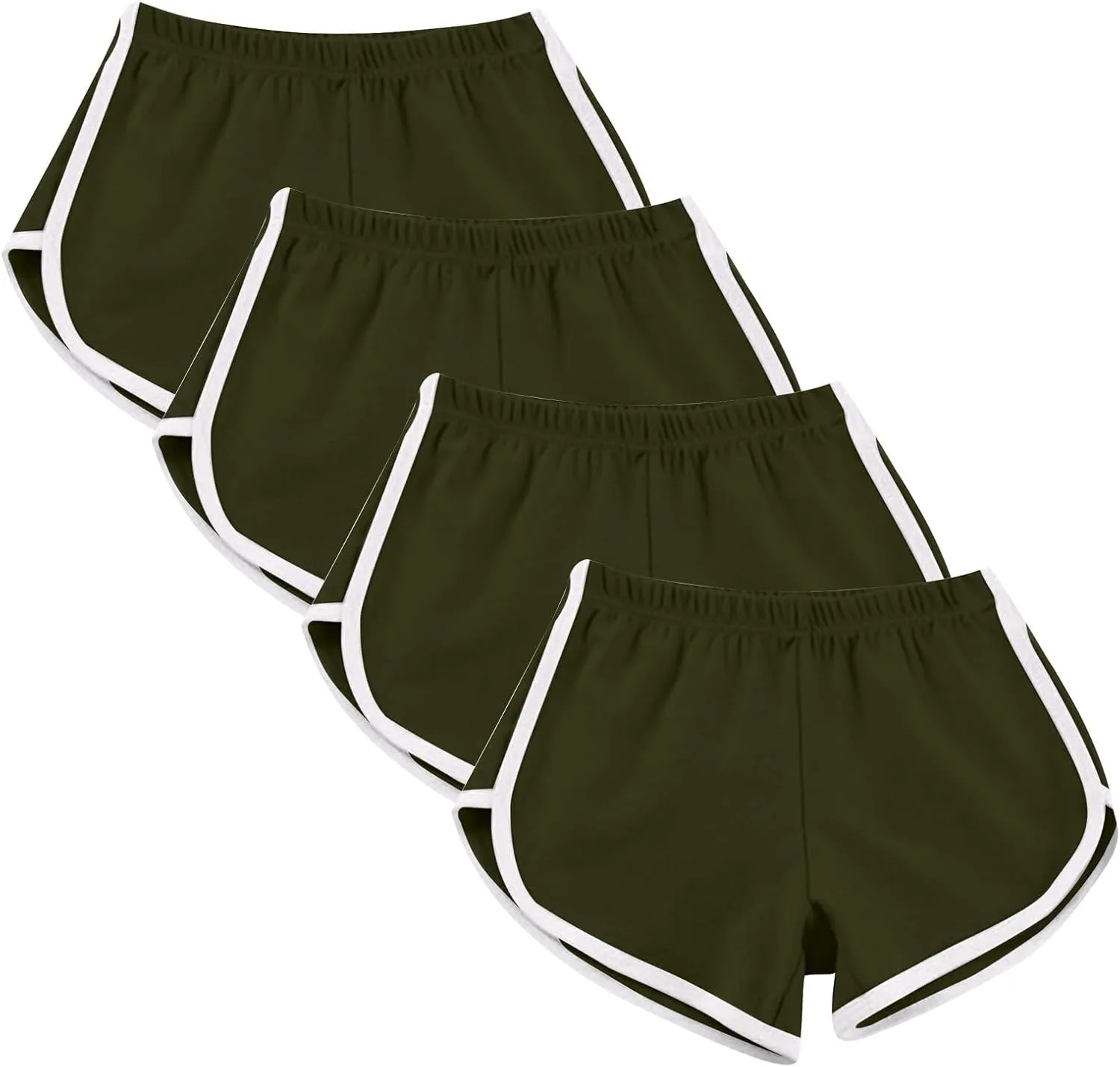 Sports Shorts for Women Pack of 4 Casual Elastic Waist Gym Athletic Shorts Workout Running Yoga Lounge Shorts