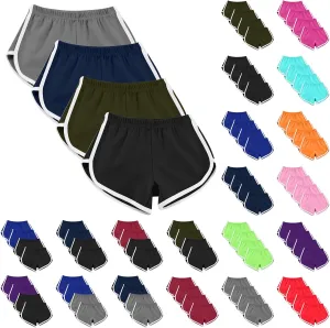 Sports Shorts for Women Pack of 4 Casual Elastic Waist Gym Athletic Shorts Workout Running Yoga Lounge Shorts