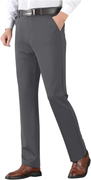 Straight Suit Pants for Men Business Casual Pants Plus Size Dress Slacks Slim Fit Lightweight Pants Stretch Pants