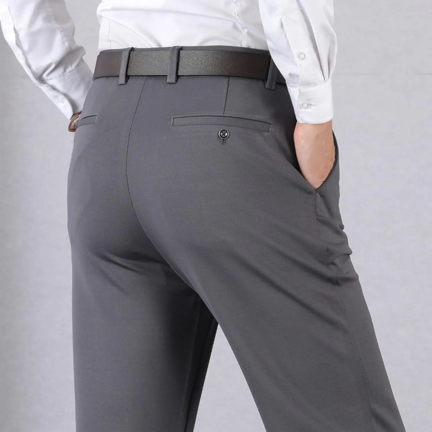 Straight Suit Pants for Men Business Casual Pants Plus Size Dress Slacks Slim Fit Lightweight Pants Stretch Pants
