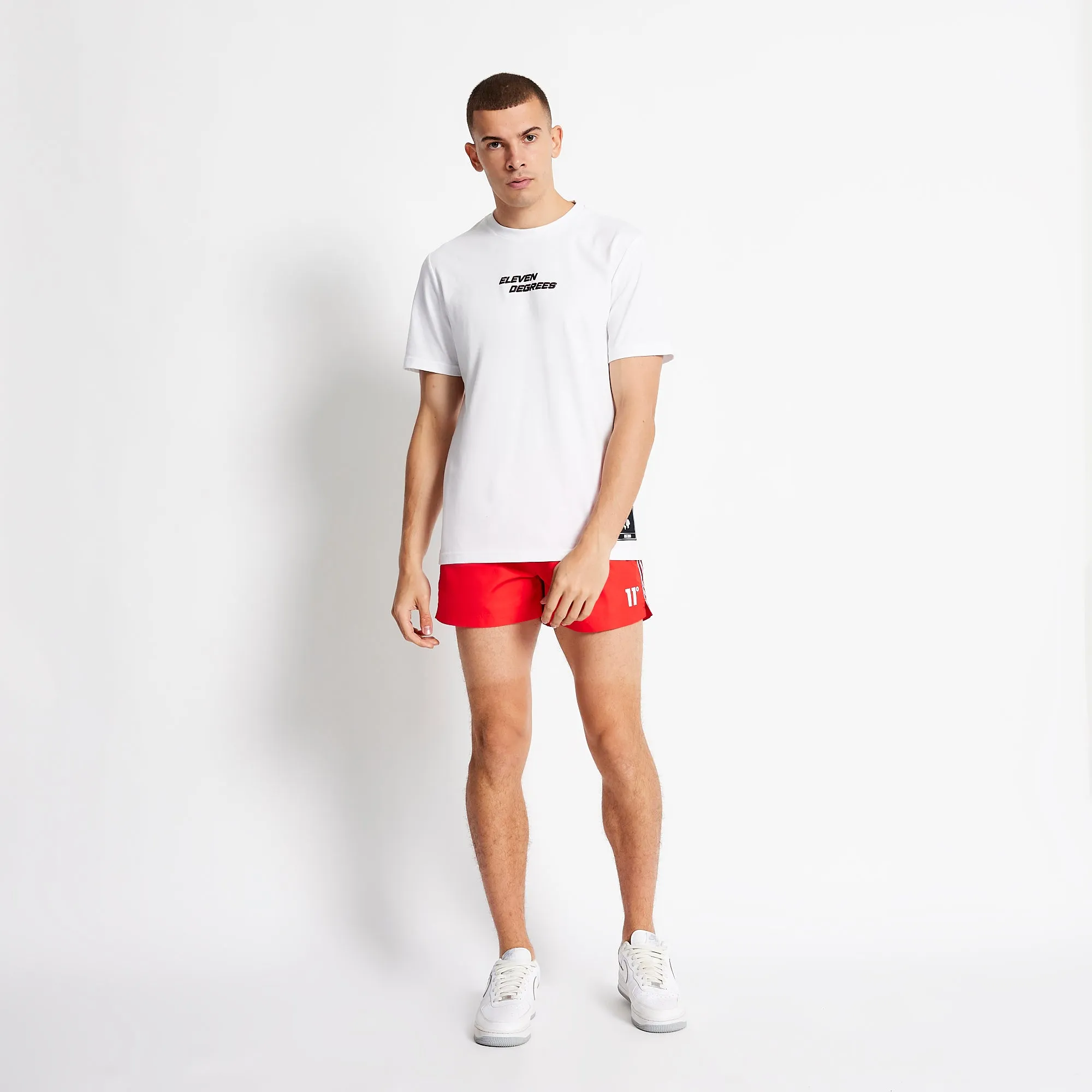 Stripe Taped Swim Shorts - Performance Red