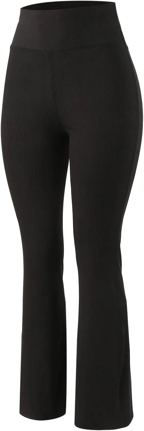Summer Pants for Women 2024 Stretch Workout Butt Lifting Flare Yoga Pants Casual Athletic High Waist Bootcut Bottoms Trousers