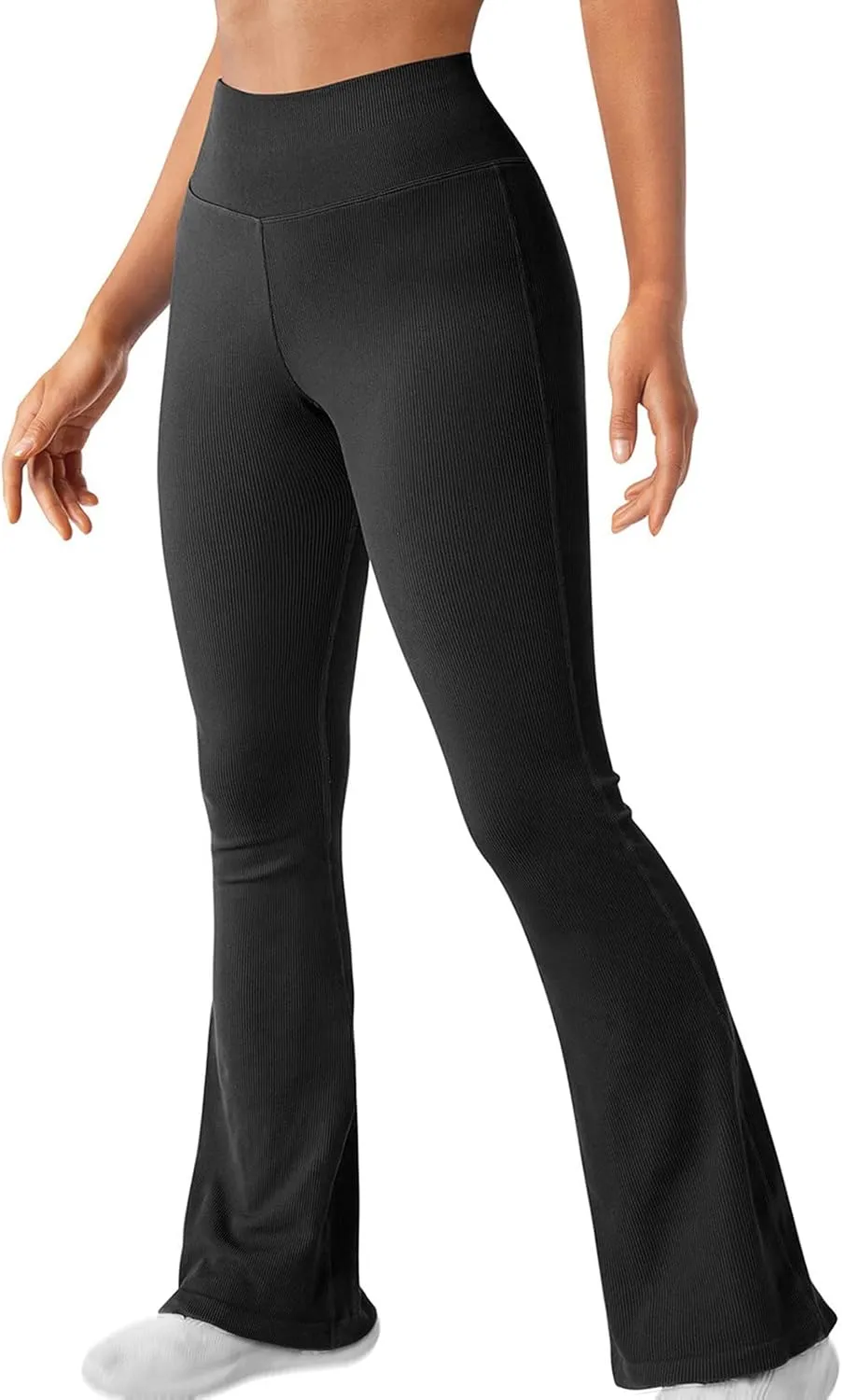 Summer Pants for Women 2024 Stretch Workout Butt Lifting Flare Yoga Pants Casual Athletic High Waist Bootcut Bottoms Trousers