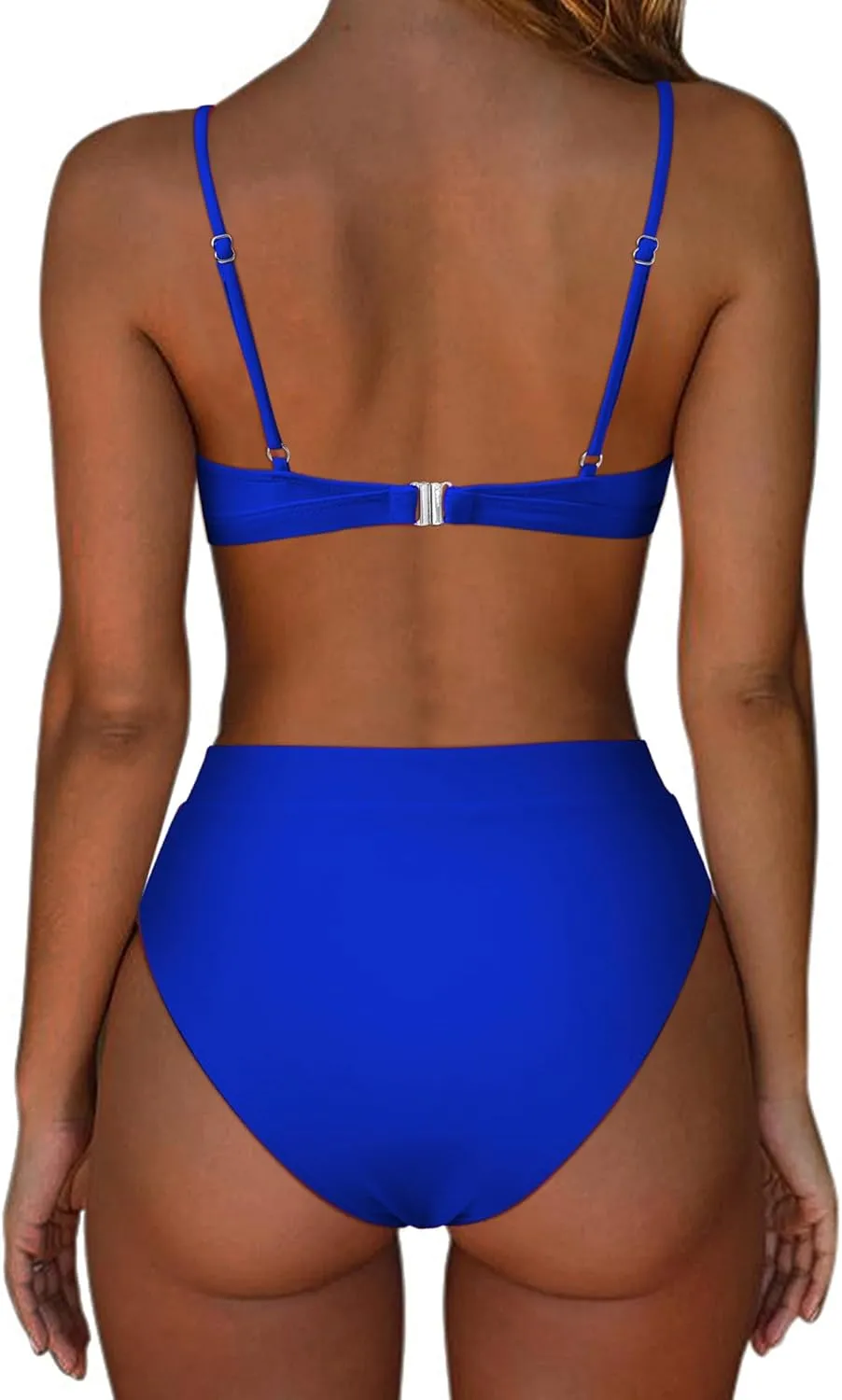 SUUKSESS Women Sexy High Waisted 2 Piece Bikini Sets Triangle High Cut Swimsuits