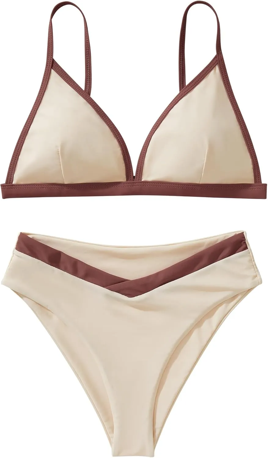 SUUKSESS Women Triangle High Cut Bikini Sets Sexy High Waisted 2 Piece Swimsuit