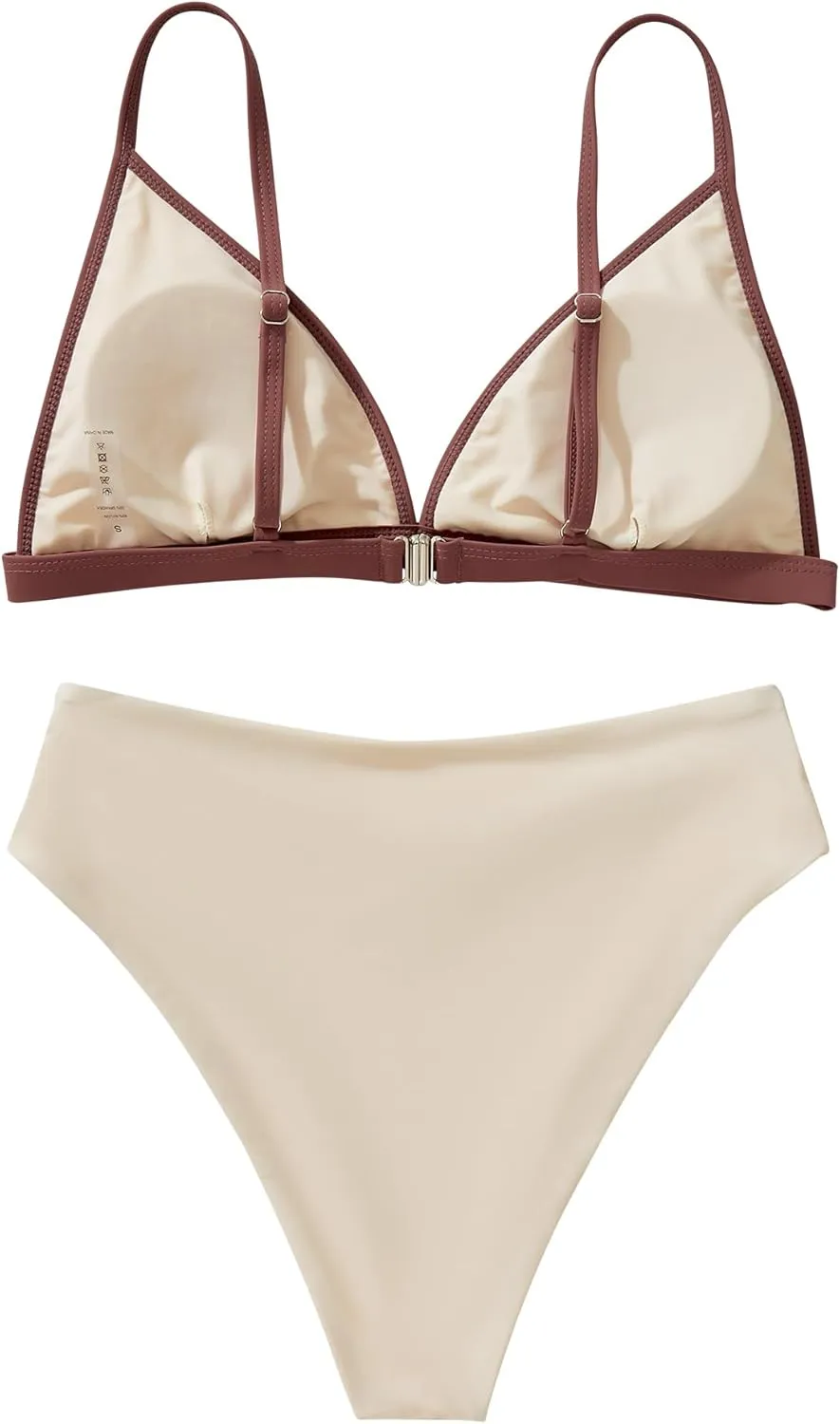 SUUKSESS Women Triangle High Cut Bikini Sets Sexy High Waisted 2 Piece Swimsuit