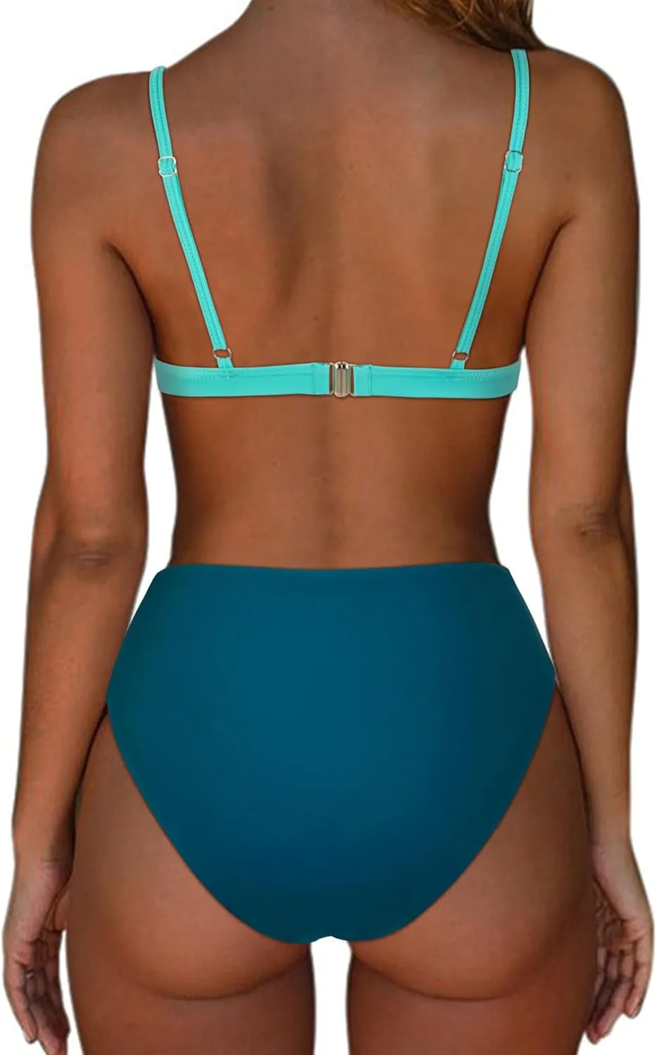 SUUKSESS Women Triangle High Cut Bikini Sets Sexy High Waisted 2 Piece Swimsuit
