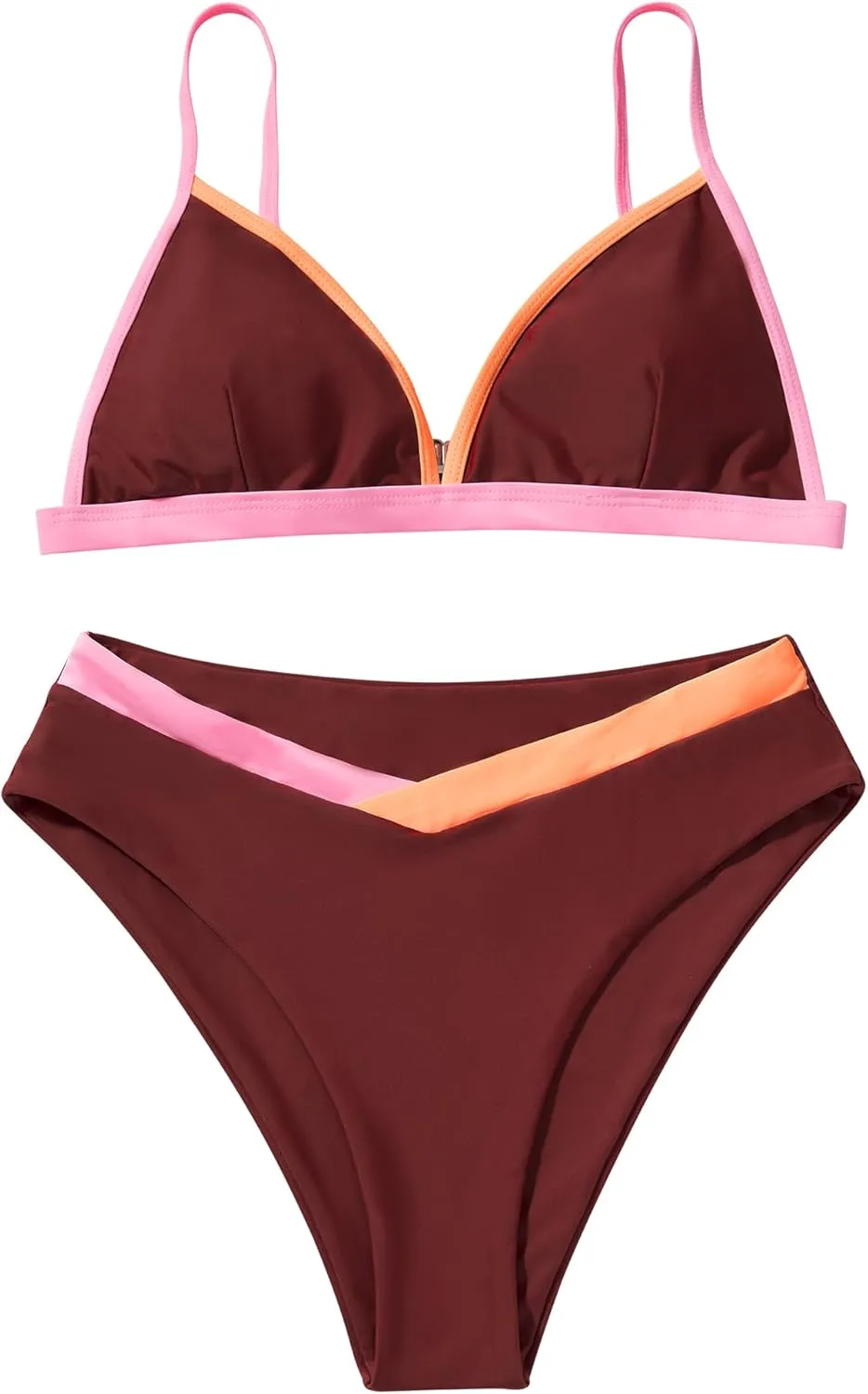 SUUKSESS Women Triangle High Cut Bikini Sets Sexy High Waisted 2 Piece Swimsuit