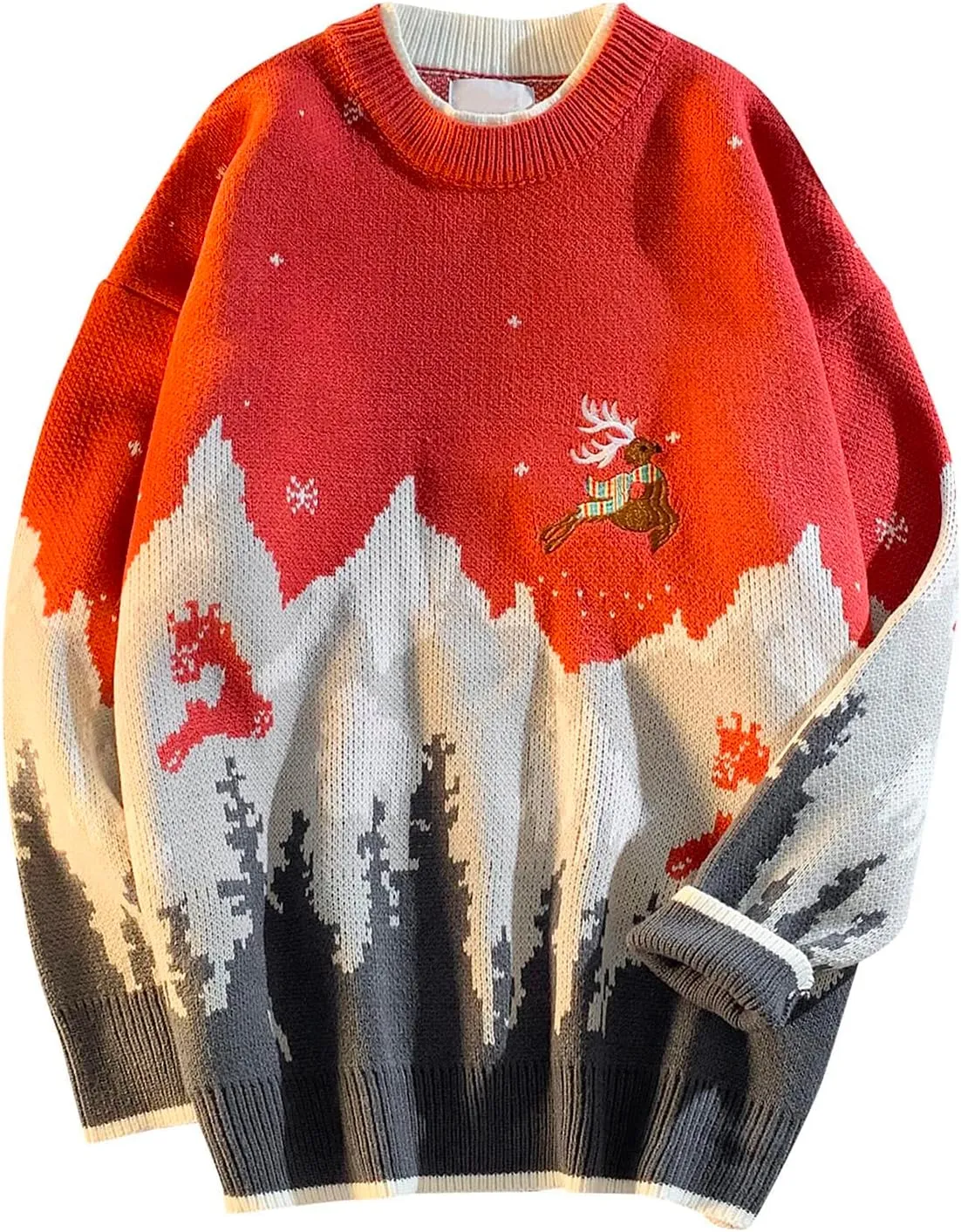 Sweater Men Christmas Fashion Casual Personality Christmas Printed Couple Sweater Pullover Sweater Men'S Dress