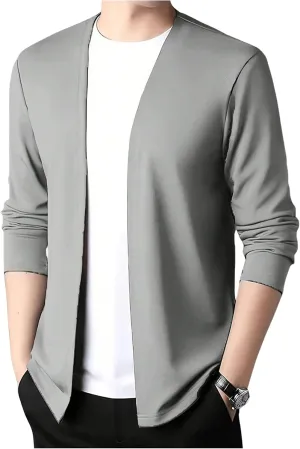 SweatyRocks Men's Cardigan Sweaters Lightweight Long Sleeve Open Front Cardigan Outwear
