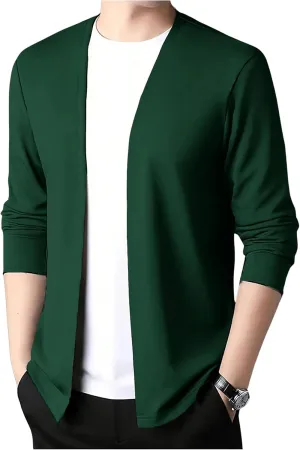 SweatyRocks Men's Cardigan Sweaters Lightweight Long Sleeve Open Front Cardigan Outwear