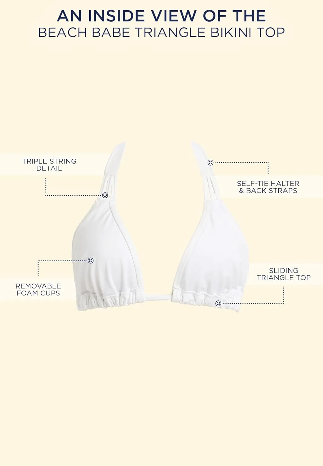 Swimsuits For All Women's Beach Babe Triangle Bikini Top (Plus
