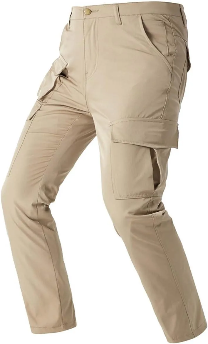 Tactical Pants for Men Ripstop Stretch Hiking Work Cargo Pant Breathable Elastic Waist Military Trousers Multi Pocket