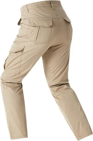 Tactical Pants for Men Ripstop Stretch Hiking Work Cargo Pant Breathable Elastic Waist Military Trousers Multi Pocket