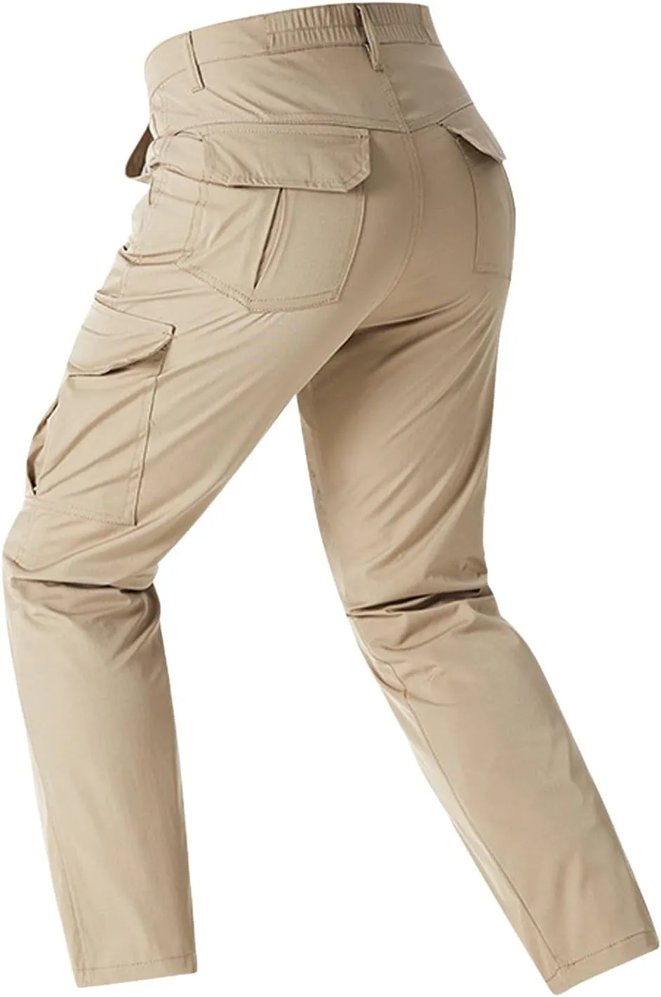 Tactical Pants for Men Ripstop Stretch Hiking Work Cargo Pant Breathable Elastic Waist Military Trousers Multi Pocket