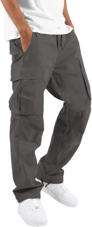 Tactical Work Pants for Men Water Resistant Hiking Pants Relaxed Fit Stretch Quick Dry Cargo Trousers Multi Pockets