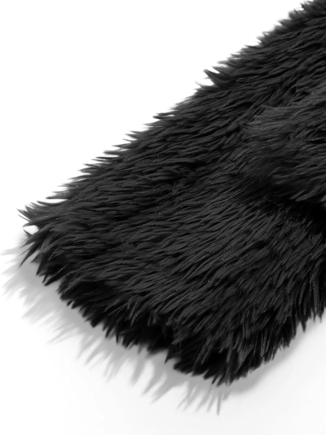 Tankaneo Womens Cropped Faux Fur Coat Lapel Collar Button Down Fluffy Jackets Winter Outerwear
