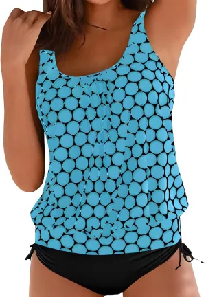 Tankini Swimsuits for Women Tummy Control Flowy Swimwear Two Piece Plus Size Bathing Suits 2025 Swim Tank Top with Boyshorts