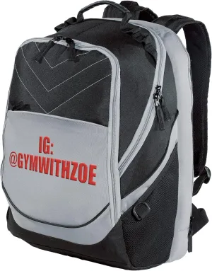 TEEAMORE Custom Laptop Backpack Embroidered Text Computer Notebook Water Resistant Bag Black Grey