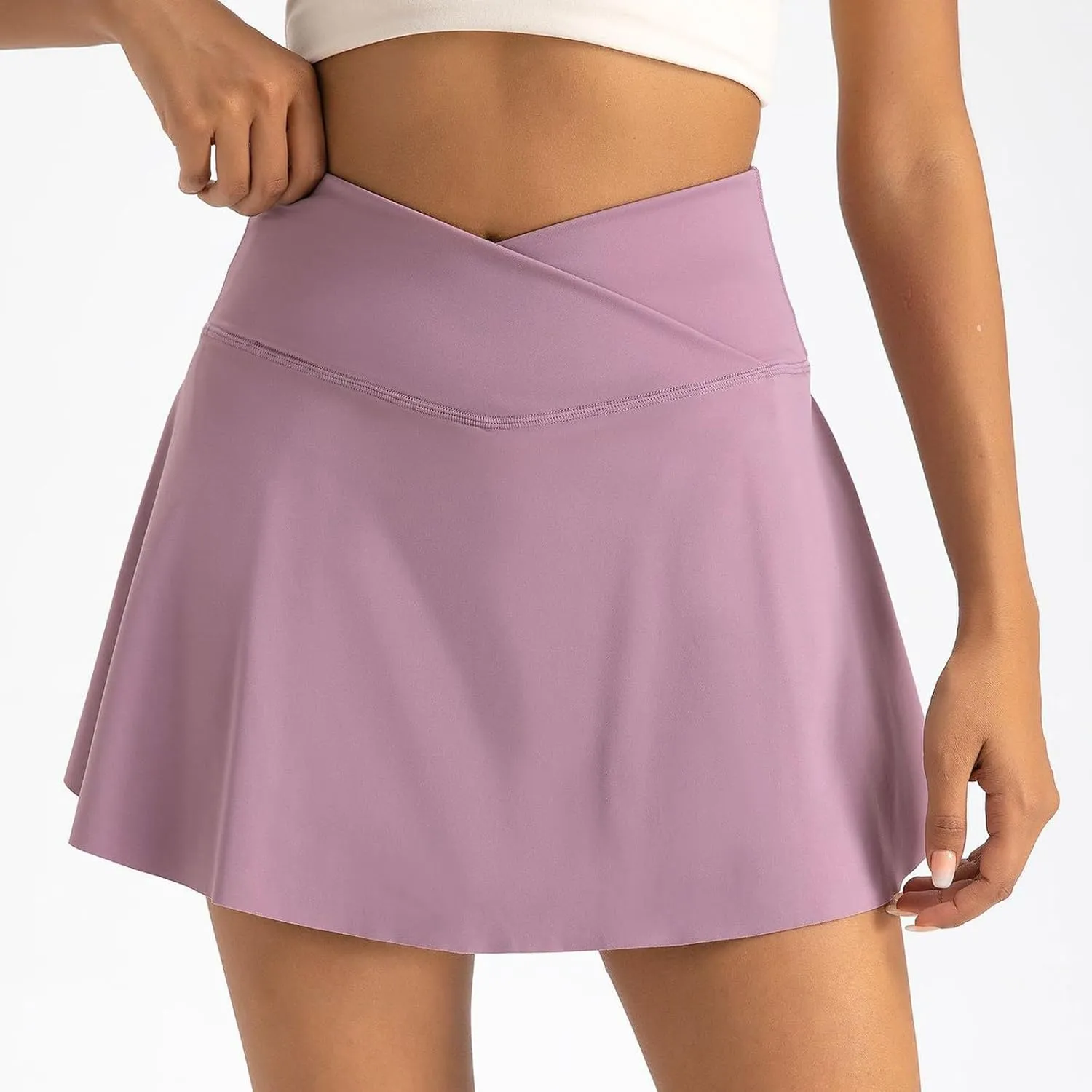 Tennis Skirts for Women with Shorts Underneath Cute Athletic Skirts with Pockets Slit High Waisted Golf Skirt