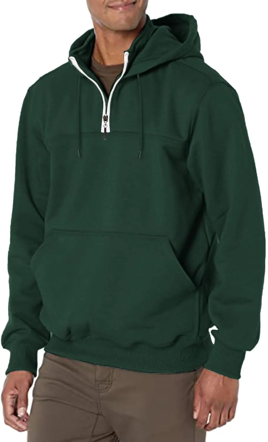 Thatrich Mens 1/4 Zip Pullover Sweatshirt Lightweight Oversized Hoodies Long Sleeve Casual Sweatshirts Plain Hooded Sport Top