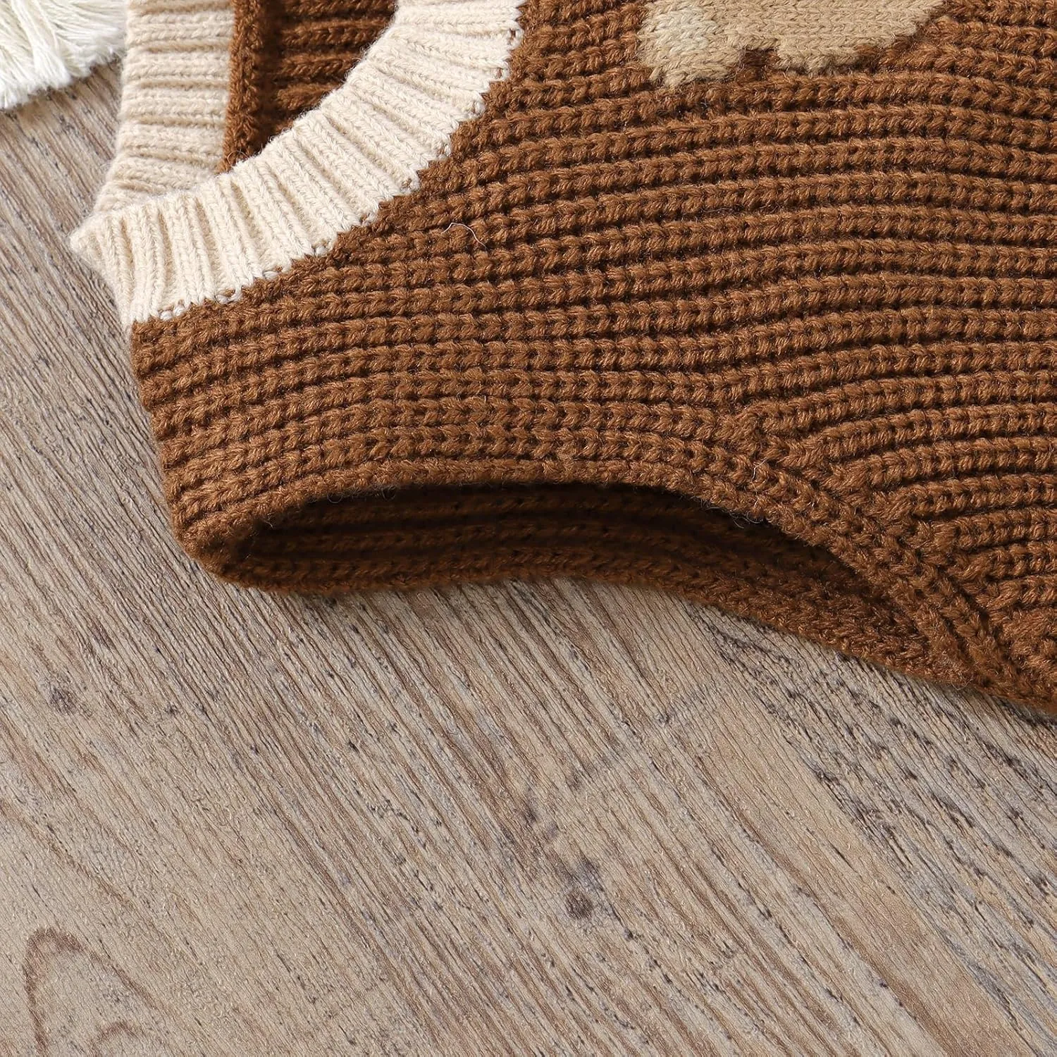 Toddler Baby Boy Girl Sweater Vest Sleeveless Bear Print Chunky Knit Warm Top with Pockets Cute Fall Winter Clothes