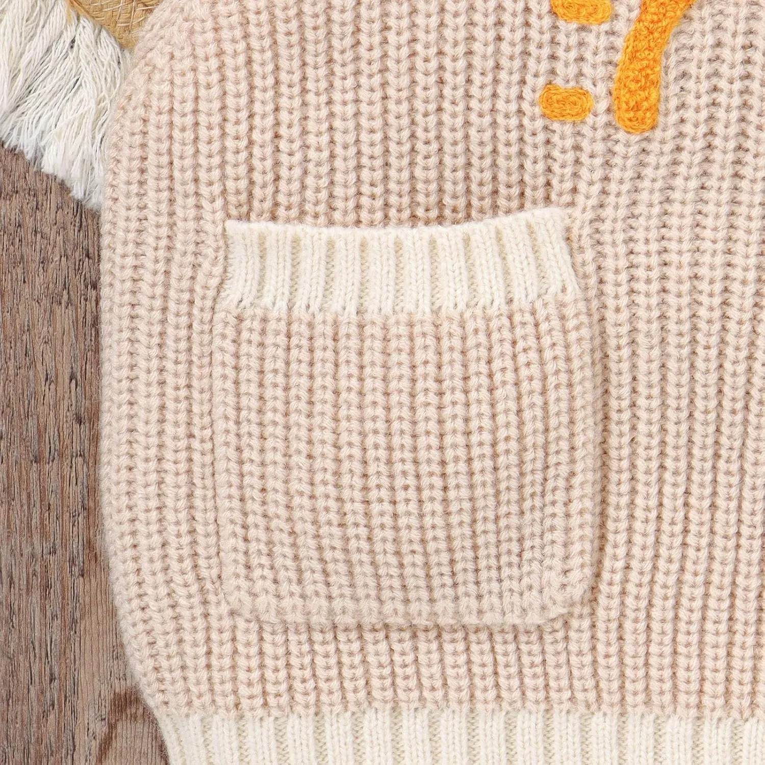 Toddler Baby Boy Girl Sweater Vest Sleeveless Bear Print Chunky Knit Warm Top with Pockets Cute Fall Winter Clothes