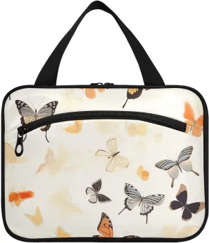 Toiletry Bag Cartoon Colorful Butterflies Hanging Makeup Organizer Water Resistant Cosmetic Bag