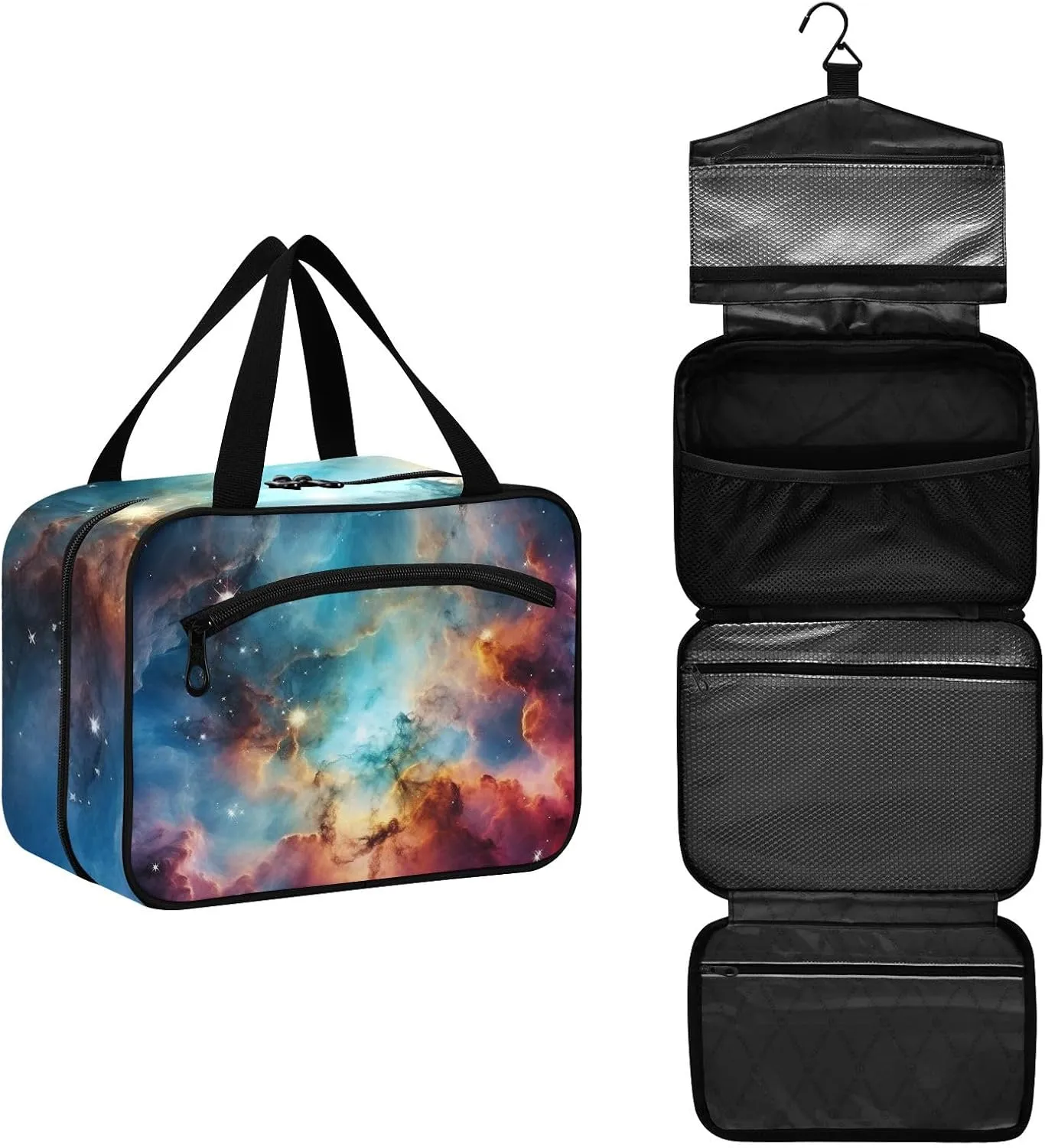 Toiletry Bag Fantasy Starry Sky Hanging Makeup Organizer Water Resistant Cosmetic Bag