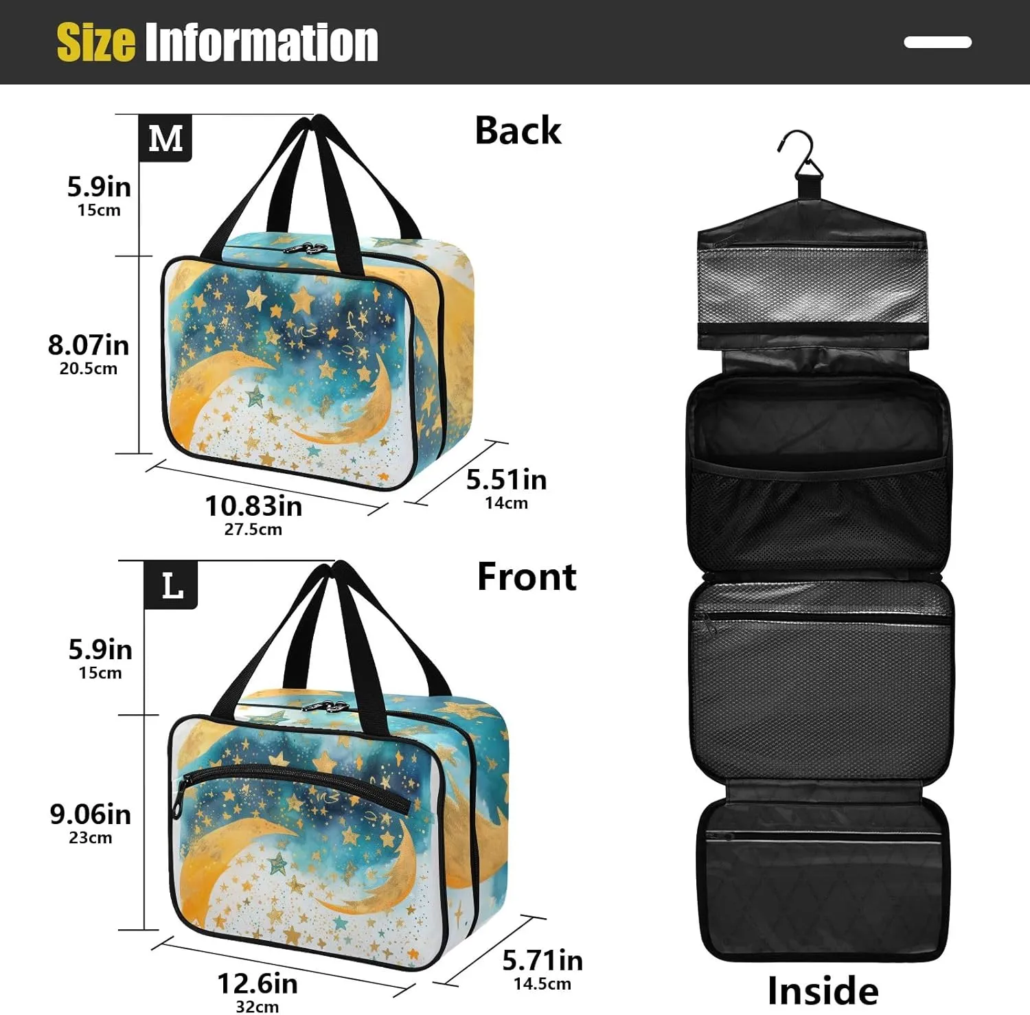 Toiletry Bag Milky Way Starry Sky Hanging Makeup Organizer Water Resistant Cosmetic Bag