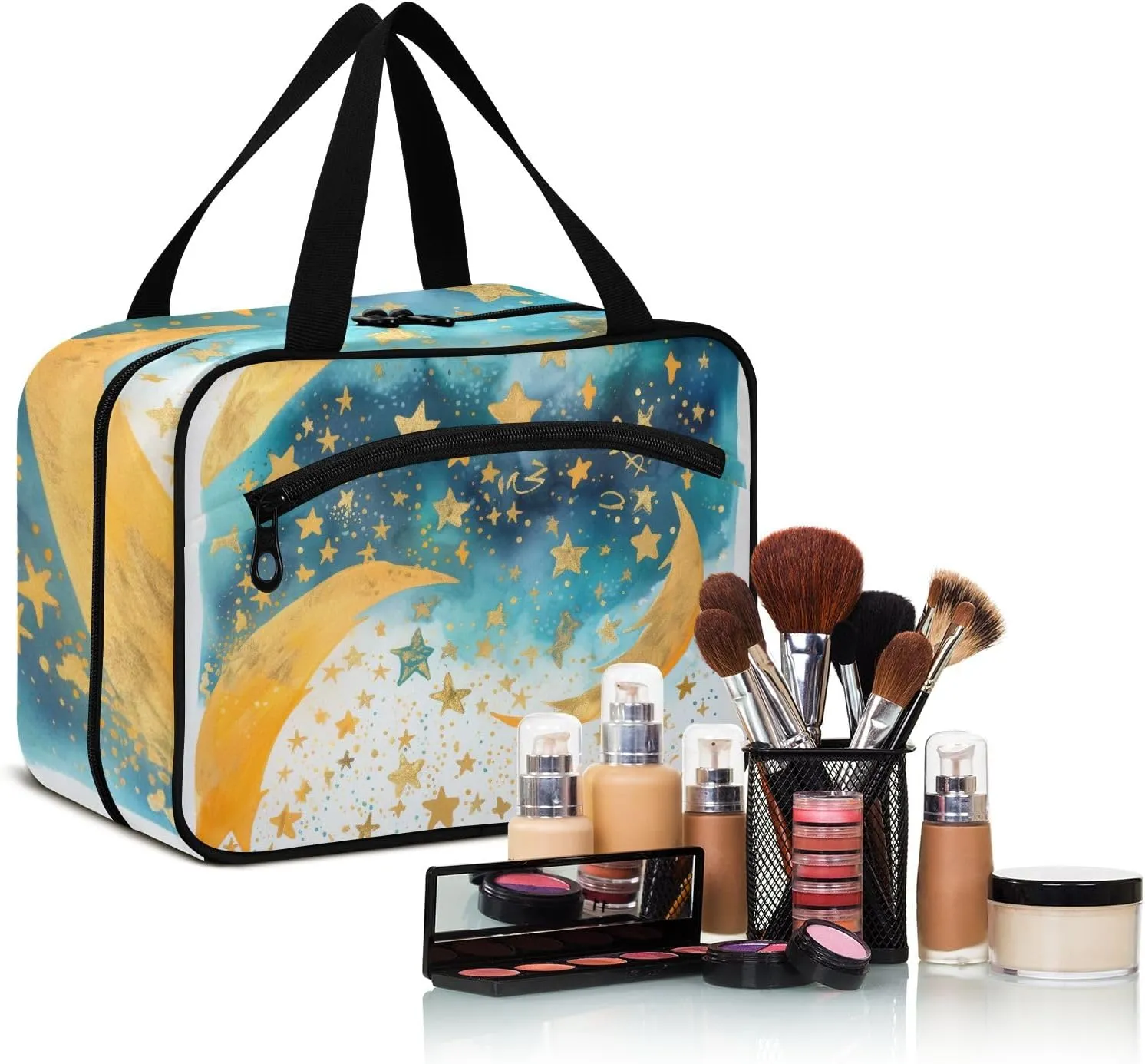 Toiletry Bag Milky Way Starry Sky Hanging Makeup Organizer Water Resistant Cosmetic Bag