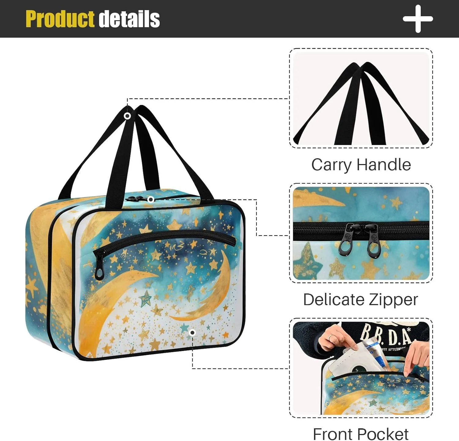 Toiletry Bag Milky Way Starry Sky Hanging Makeup Organizer Water Resistant Cosmetic Bag