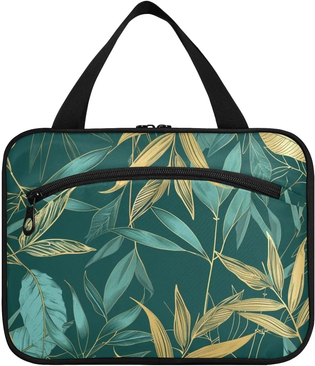 Toiletry Bag Yellow and Green Plant Hanging Makeup Organizer Water Resistant Cosmetic Bag