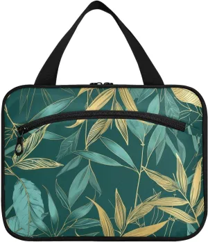 Toiletry Bag Yellow and Green Plant Hanging Makeup Organizer Water Resistant Cosmetic Bag