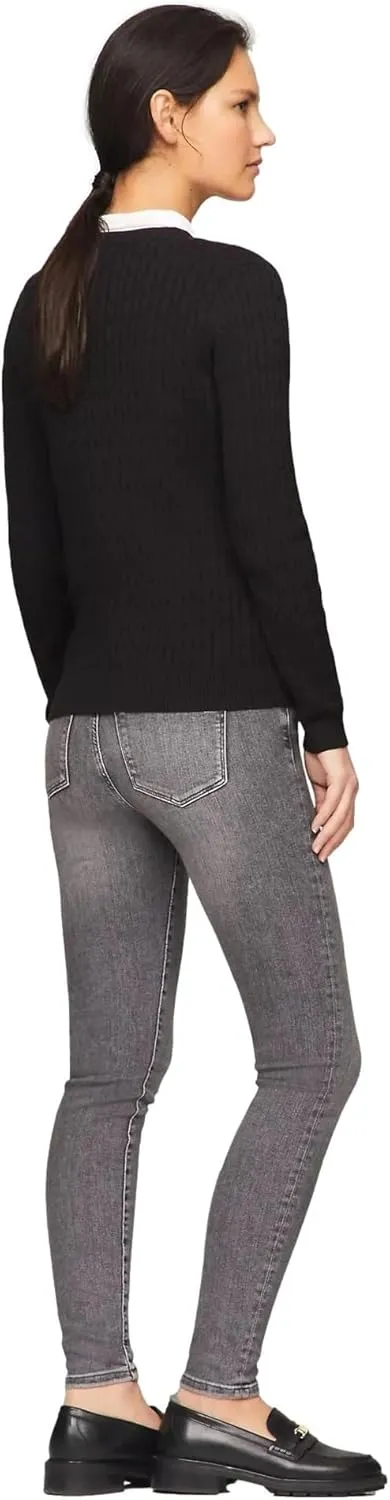 Tommy Hilfiger Women's Flag Logo Crewneck Cable Kint Sweaters Collection 2025