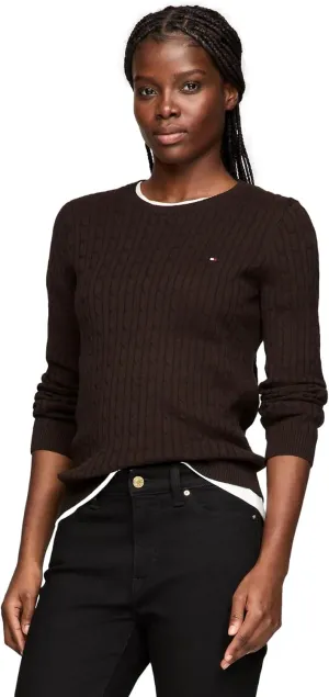 Tommy Hilfiger Women's Flag Logo Crewneck Cable Kint Sweaters Collection 2025
