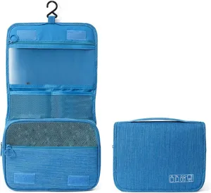 Travel Toiletry Bag with Hanging Hook, Water-resistant Makeup Cosmetic Bag (Grey), Sapphire