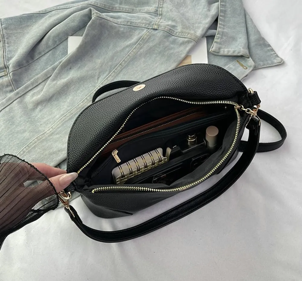 Trendy Crossbody Bags Women Cross Body Shoulder Bag Slouchy Underarm Crescent Hobo Handbag Cute Multiple Pockets Purses