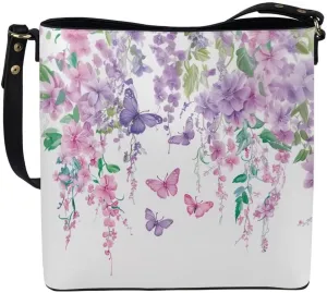 Trendy Shoulder Bucket Purses for Women Leather Casual Tote Crossbody Bucket Bag Multiple Pockets Shoulder Handbag