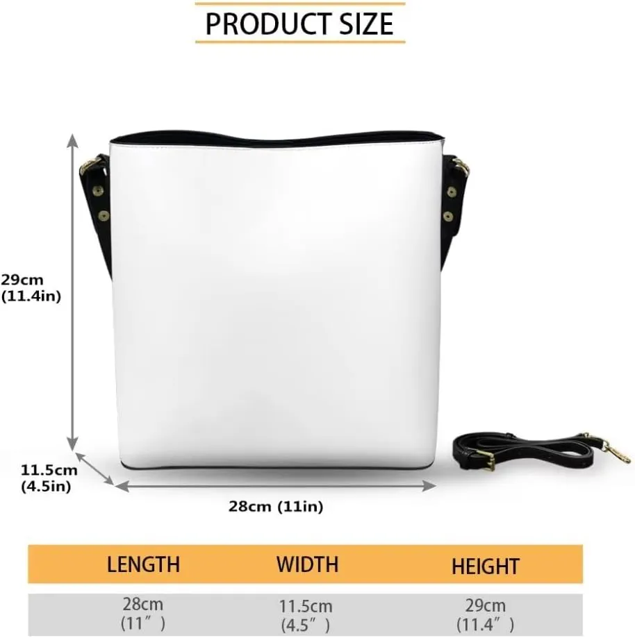 Trendy Shoulder Bucket Purses for Women Leather Casual Tote Crossbody Bucket Bag Multiple Pockets Shoulder Handbag