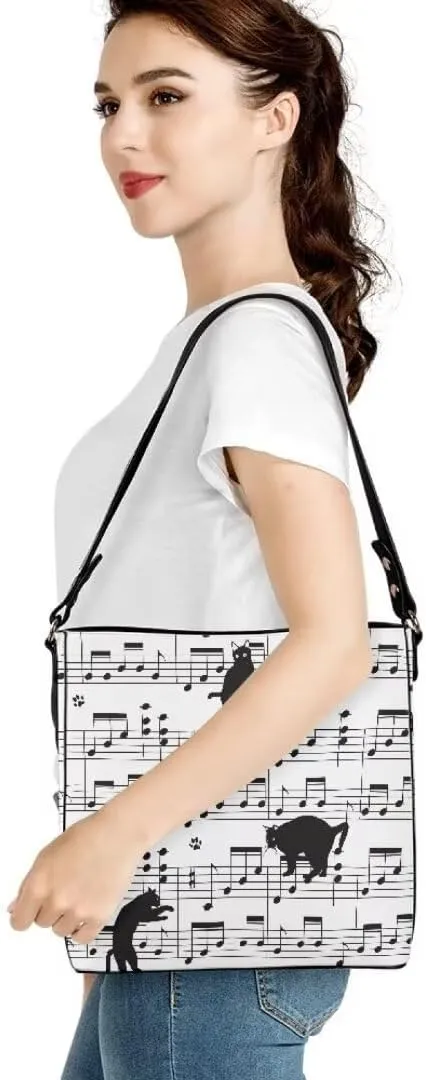Trendy Shoulder Bucket Purses for Women Leather Casual Tote Crossbody Bucket Bag Multiple Pockets Shoulder Handbag