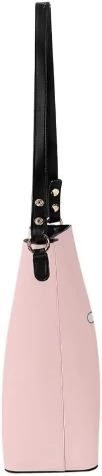 Trendy Shoulder Bucket Purses for Women Leather Casual Tote Crossbody Bucket Bag Multiple Pockets Shoulder Handbag