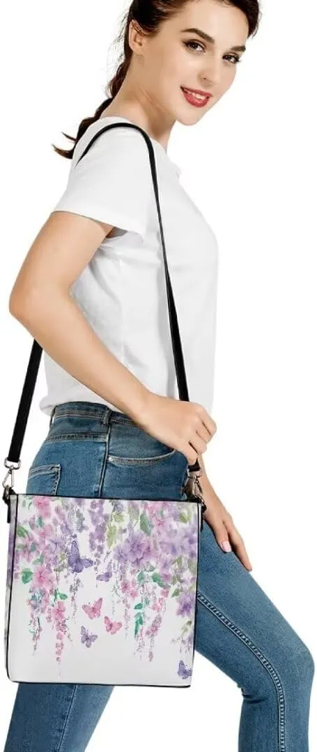 Trendy Shoulder Bucket Purses for Women Leather Casual Tote Crossbody Bucket Bag Multiple Pockets Shoulder Handbag