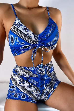Tribal Print Drawstring Stylish Beach Bikini