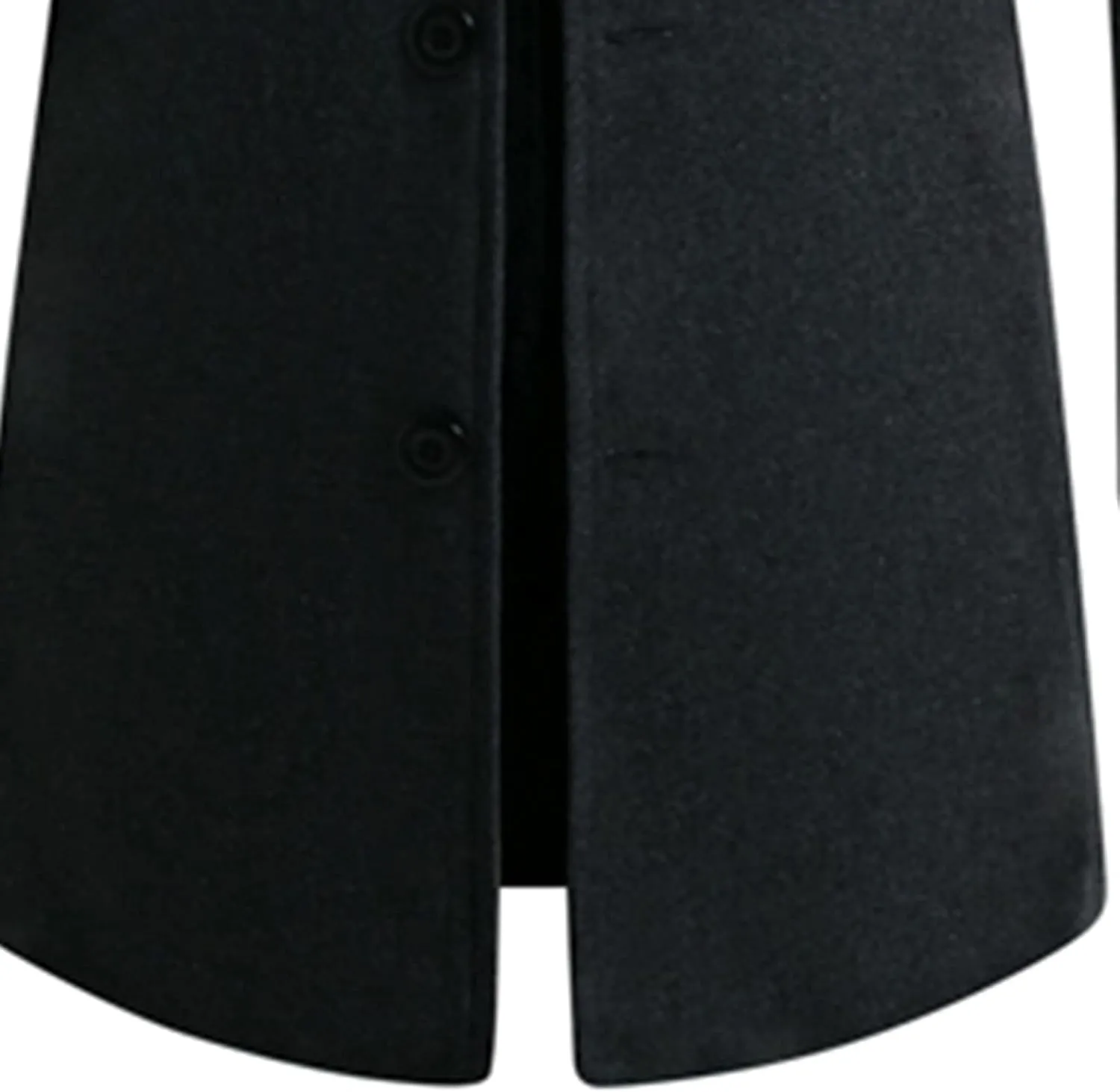 tuduoms Men's Classic Notched Collar Trench Coat Business Blazer Jacket Single Breasted Wool Pea Coat Slim Fit Long Jacket