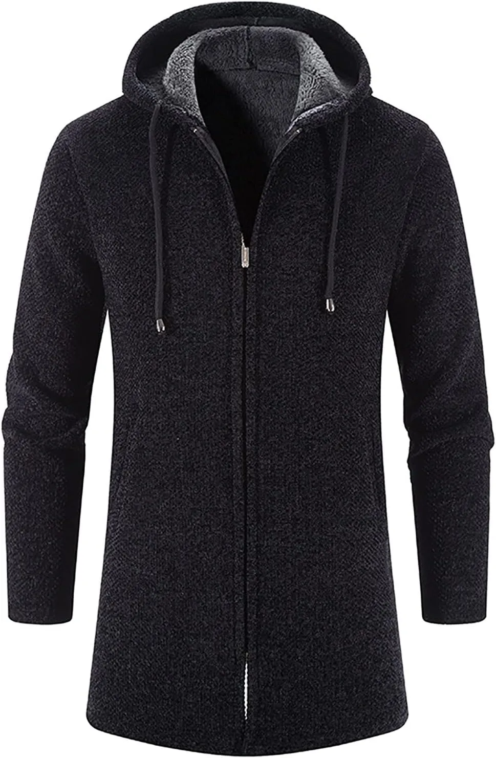 tuduoms Men's Oversized Y2k Zip Up Sweatshirt Hoodie Jacket Fleece Lined Winter Long Outwear Coat Aesthetic Streetwear Tops
