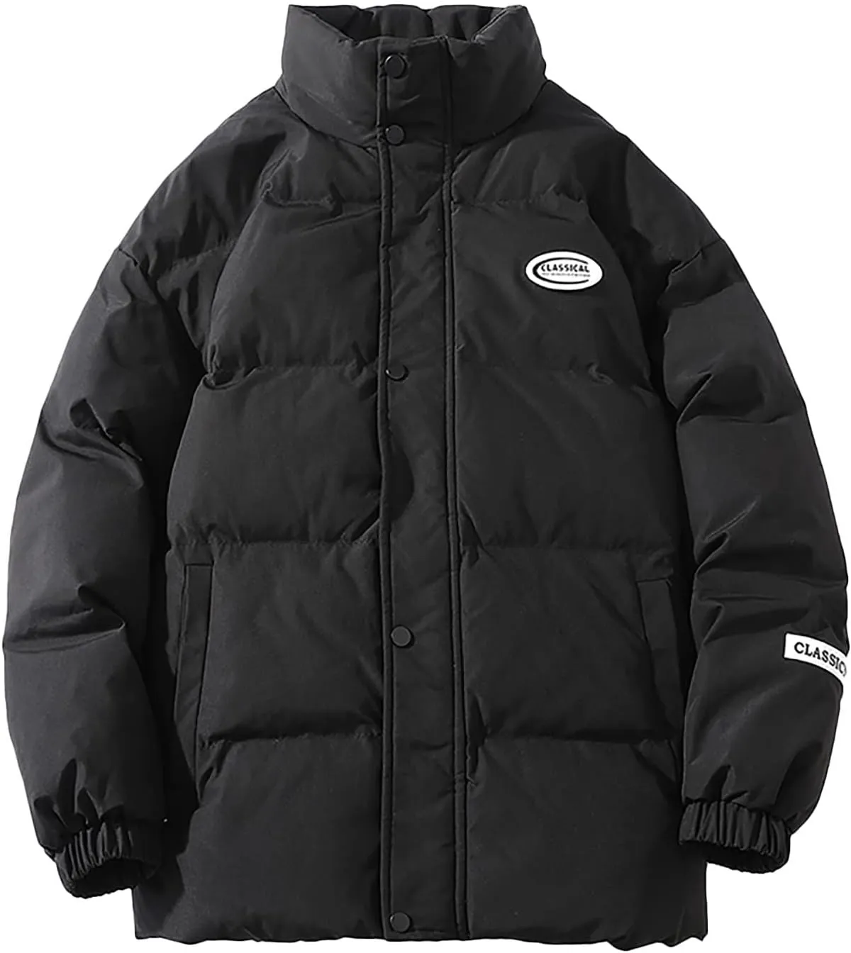 tuduoms Winter Puffer Padded Jacket for Men Women Warm Bubble Jacket Hip Hop Baggy Bomber Down Puffy Coat Oversized Outwear