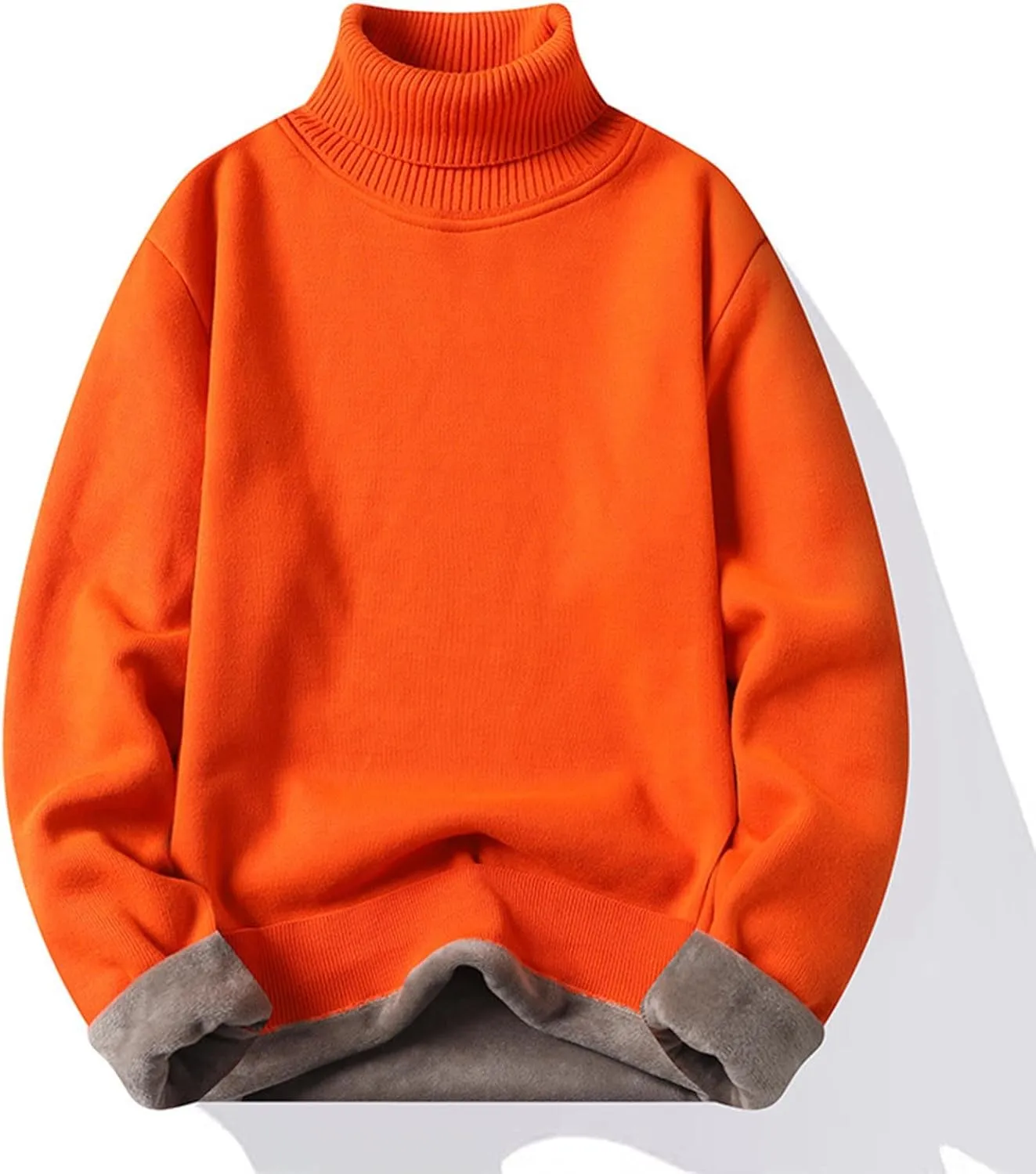 Turtleneck Oversized Drop Shoulder Sweater for Men Long Sleeve Solid Casual Knitted Sweaters Winter Thermal Sweater