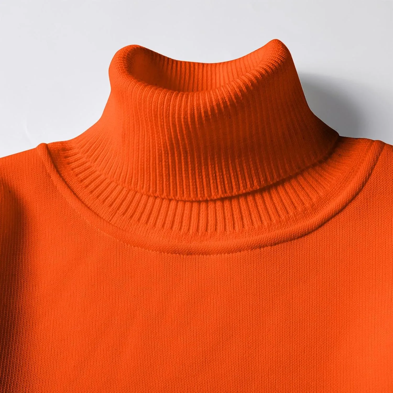 Turtleneck Oversized Drop Shoulder Sweater for Men Long Sleeve Solid Casual Knitted Sweaters Winter Thermal Sweater